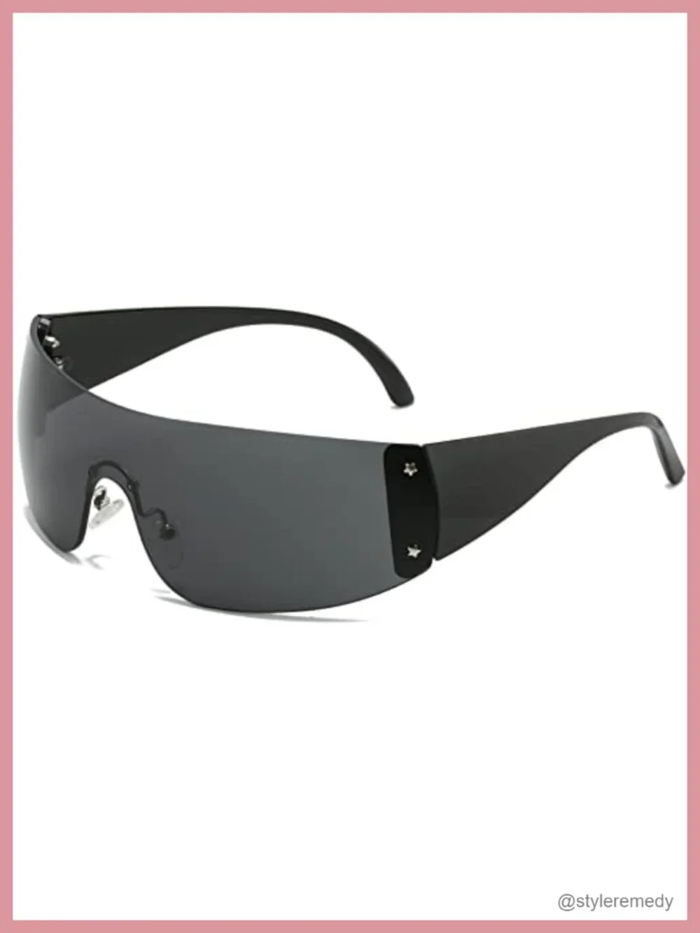 Oversized Y2K Rimless Wrap Around Sunglasses UV400 Protection